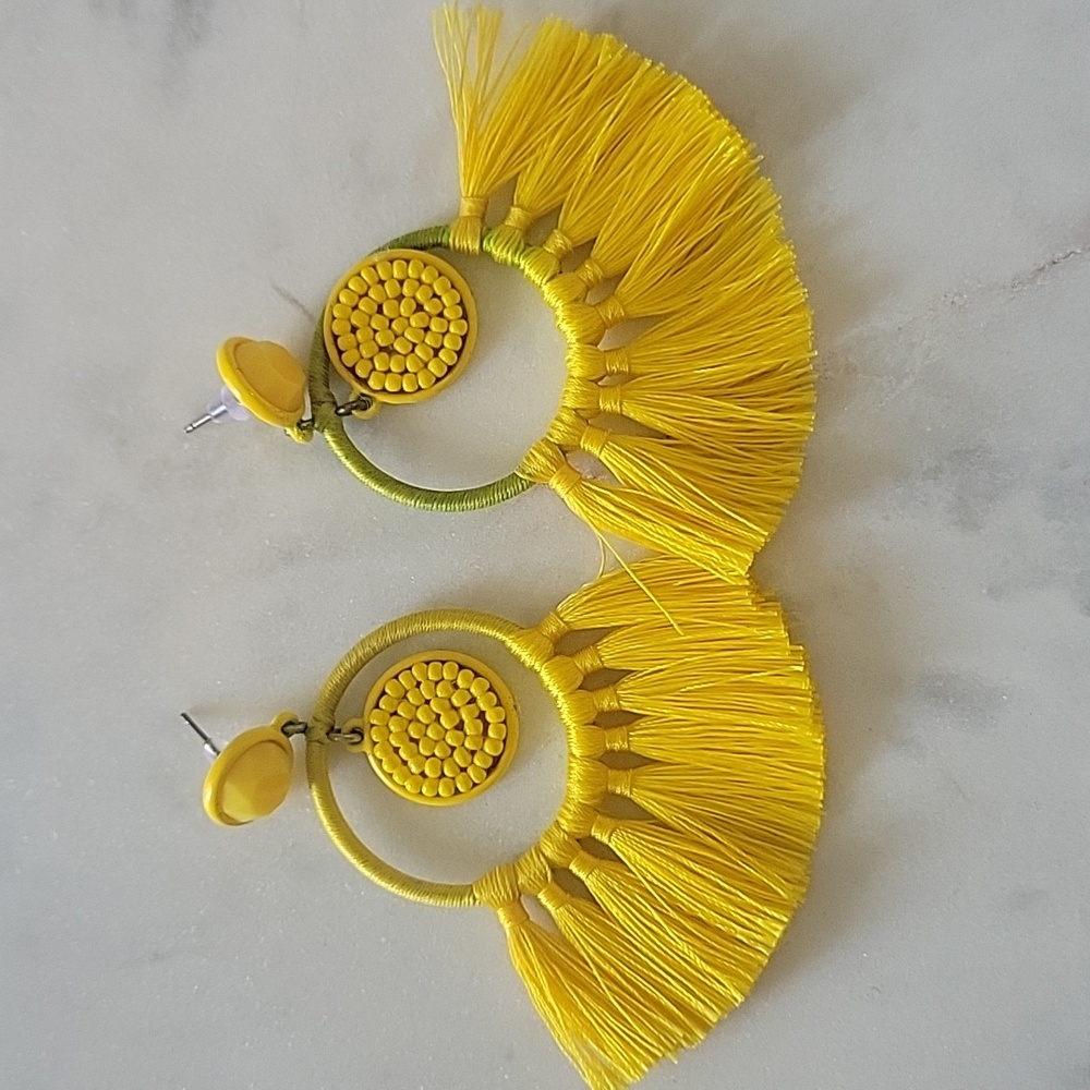 J.Crew Yellow Tassel Earrings